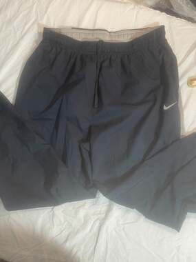 Nike Men's Navy Blue Track Pants Mesh Lined Athletic Warm Up Pants Size XXL